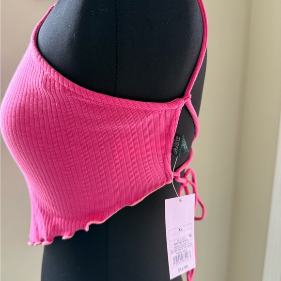 Pink Ribbed Halter Top - Picture 3 of 5